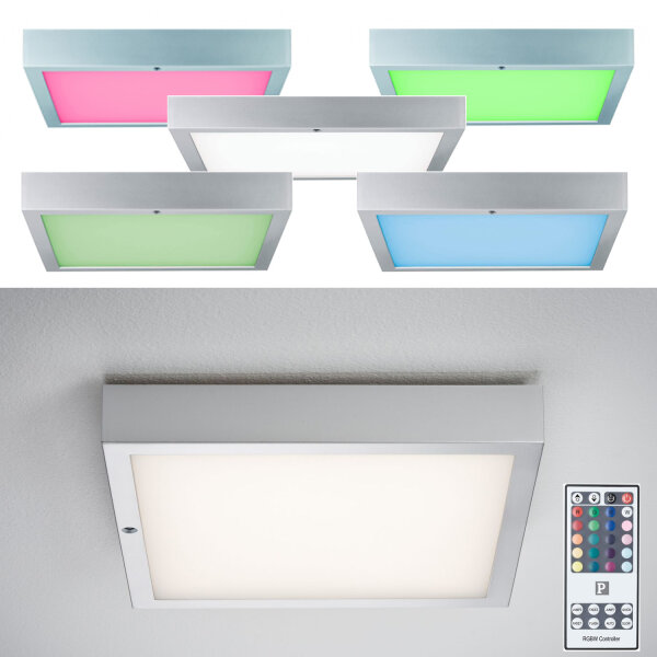 Paulmann WallCeiling Space LED-Panel RGBW 300x300mm 15,5W 230V Chrom matt Weiß Kunststoff