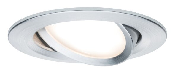 Paulmann Premium Einbauleuchten Set Coin Slim dimmbar rund schwenkbar LED 1x6,8W 2700K 230V 51mm Alu ged./Alu
