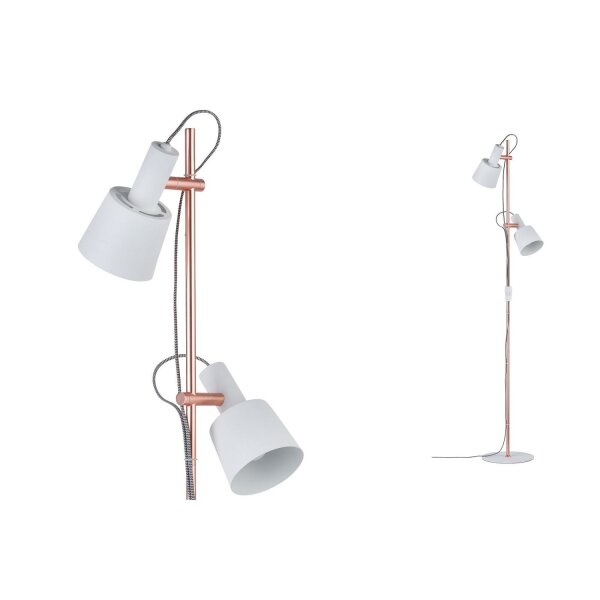 Paulmann Neordic Haldar Stehleuchte max.2x20W E14 Weiß/Kupfer matt 230V Metall