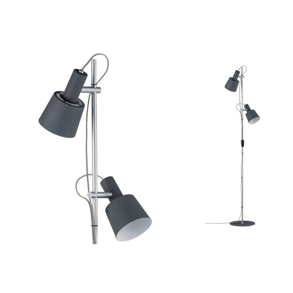 Paulmann Neordic Haldar Stehleuchte max.2x20W E14 Dunkelgrau/Chrom matt 230V Metall
