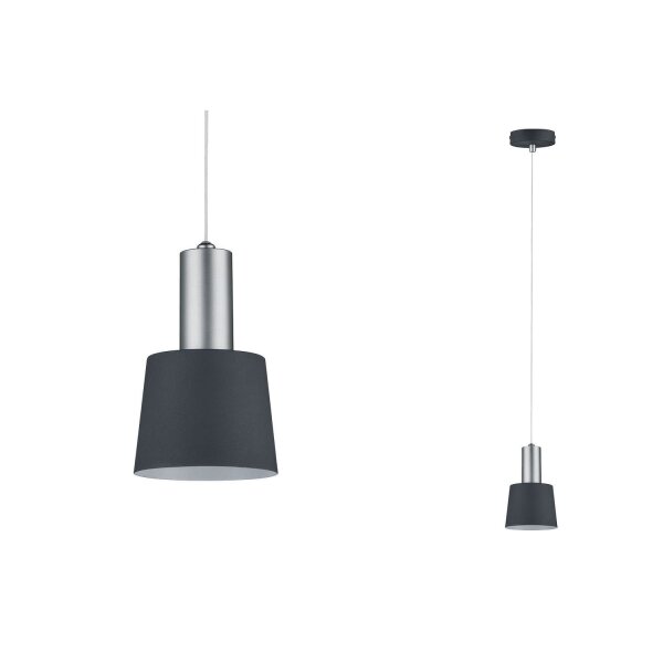 Paulmann Neordic Haldar Pendelleuchte max.1x20W E14 Dunkelgrau/Chrom matt 230V Metall