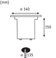 Paulmann Outd Plug & Shine Boden Einbauleuchten IP67 609 lumen 3000K 6W 24V 20° schwenkbar 20° Si Metall