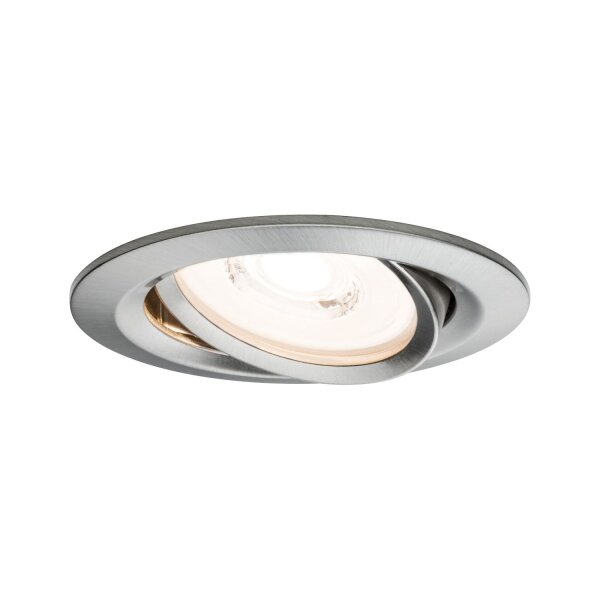 Paulmann Premium Einbauleuchten Set Reflector Coin rund schwenkbar dimmbar LED 3x6,8W 230V Eisen gebürstet/Alu