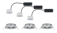 Paulmann Premium Einbauleuchten Set Reflector Coin rund schwenkbar dimmbar LED 3x6,8W 230V Eisen gebürstet/Alu
