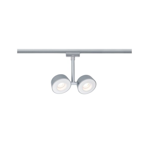 Paulmann URail Schienensystems Spot Double Pellet 2x4W Chrom matt/Weiß 230V dimmbar Metall/Kunststoff