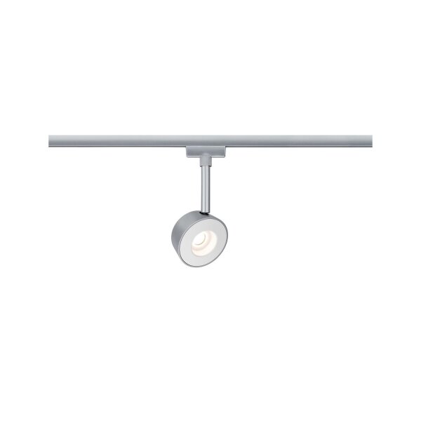 Paulmann 954.73 URail Schienensystems Spot Pellet 6,7W Chrom matt/Weiß 230V dimmbar Metall / Kunststoff