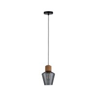 Paulmann Neordic Edla Pendelleuchte max1x20W E27 Rauchglas/Kork/Schwarz 230V