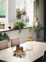 Paulmann Neordic Edla Pendelleuchte max1x20W E27 Rauchglas/Kork/Schwarz 230V