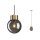 Paulmann Neordic Linja Pendelleuchte max1x20W E27 Rauchglas/Messing gebürstet 230V Spiegel/Glas/Metall