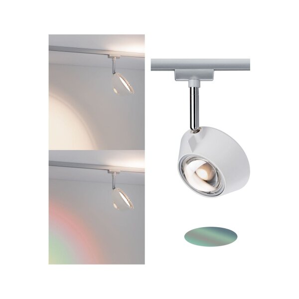 Paulmann URail Spot Sabik 1x13W Chrom matt/Weiss 230V Metall/Kunststoff dimmbar