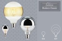 Paulmann 28667 LED Lampe Filament Tropfen 4,8W Leuchtmittel Kopfspiegel Silber 2700K Warmweiß dimmbar E14