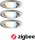EBL Set Nova Plus ZB Coin tw rd schw LED 3x6W 230V 51mm Eisen geb/Alu Zink