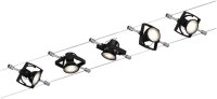Wire System Set MacII max 5x10W GU5,3 schwarz matt 230/12V Metall Kunststoff