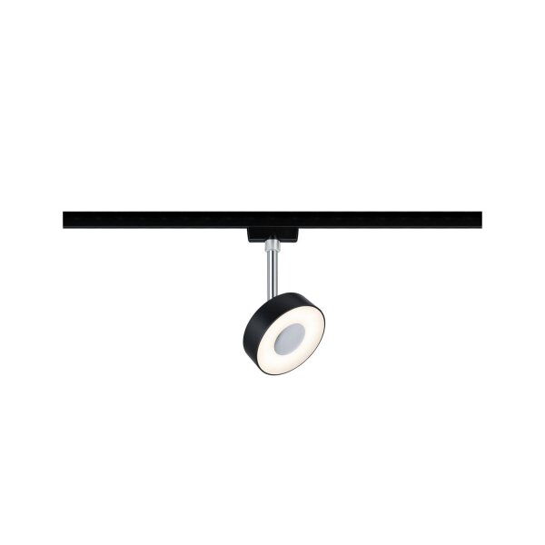 URail Spot Circle 1x5W Schwarz matt/ Chrom 230V Metall/Kunststoff 2700K dimmbar