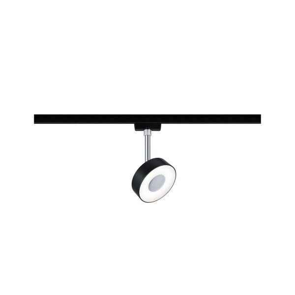 URail Spot Circle 1x5W schwarz matt/ Chrom 230V Metall/Kunststoff 4000K dimmbar