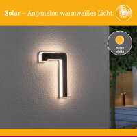 Solar LED Hausnummernleuchte inkl. wechselbarer Akku Nummer 7 IP44 3000K 6lm Schwarz