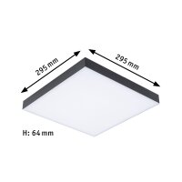 LED Panel Velora Rainbow dynamicRGBW   eckig 295x295mm  13,2W 1140lm RGB+ Schwarz dimmbar