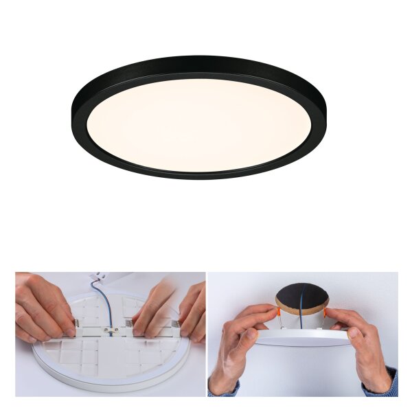 VariFit LED Einbaupanel Areo IP44 rund 175mm  13W 1300lm 3000K Schwarz