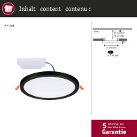 VariFit LED Einbaupanel Areo IP44 rund 175mm  13W 1300lm 3000K Schwarz