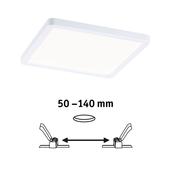 VariFit LED Einbaupanel Areo IP44 eckig 175x175mm  13W 1200lm 4000K Weiß