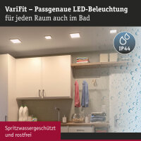 VariFit LED Einbaupanel Areo IP44 eckig 175x175mm  13W 1200lm 4000K Weiß