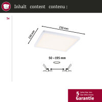 VariFit LED Einbaupanel 3-Step-Dim Areo IP44 eckig 230x230mm  16W 1400lm 3000K Weiß dimmbar