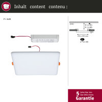 VariFit LED Einbaupanel 3-Step-Dim Veluna IP44 eckig 215x215mm  21W 1650lm 3000K Satin dimmbar