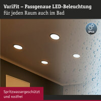 VariFit LED Einbaupanel Dim to Warm Areo IP44 rund 230mm  16W 1500lm 3 Step Dim to warm Schwarz dimmbar