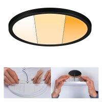 VariFit LED Einbaupanel Dim to Warm Areo IP44 rund 230mm  16W 1500lm 3 Step Dim to warm Schwarz dimmbar
