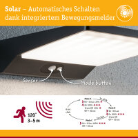 Solar LED Außenwandleuchte Ronas Bewegungsmelder  IP44 3000K 320lm Dunkelgrau