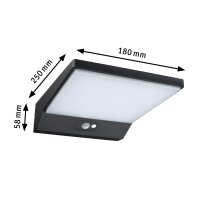 Solar LED Außenwandleuchte Ronas Bewegungsmelder  IP44 3000K 320lm Dunkelgrau