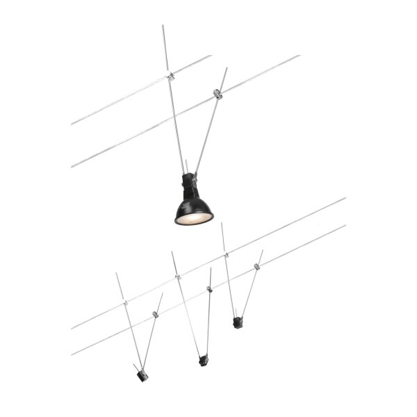 Seilsystem Simple Basisset GU5,3  max. 3x5W   230/12V Chrom