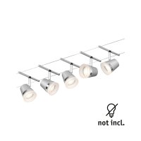 CorDuo Seilsystem Cone Basisset GU5,3  max. 5x10W   230/12V Chrom matt, Chrom