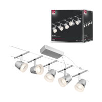 CorDuo Seilsystem Cone Basisset GU5,3  max. 5x10W   230/12V Chrom matt, Chrom