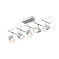 CorDuo Seilsystem Cone Basisset GU5,3  max. 5x10W   230/12V Chrom matt, Chrom