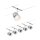 CorDuo Seilsystem Cone Basisset GU5,3  max. 5x10W   230/12V Chrom matt, Chrom