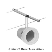 CorDuo Seilsystem Cone Einzelspot GU5,3  max.10W 12V Chrom matt, Chrom