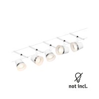 CorDuo Seilsystem Cone Basisset GU5,3  max. 5x10W 230/12V Weiß matt, Chrom