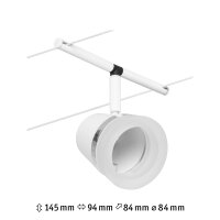 CorDuo Seilsystem Cone Einzelspot GU5,3  max. 10W   12V Weiß matt, Chrom