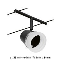 CorDuo Seilsystem Cone Einzelspot GU5,3  max. 10W   12V Schwarz matt, Chrom