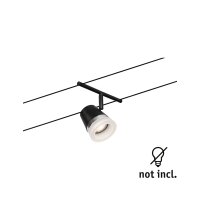 CorDuo Seilsystem Cone Einzelspot GU5,3  max. 10W   12V Schwarz matt, Chrom