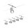 CorDuo Seilsystem Cup Basisset GU5,3  max. 5x10W   230/12V Chrom matt, Chrom
