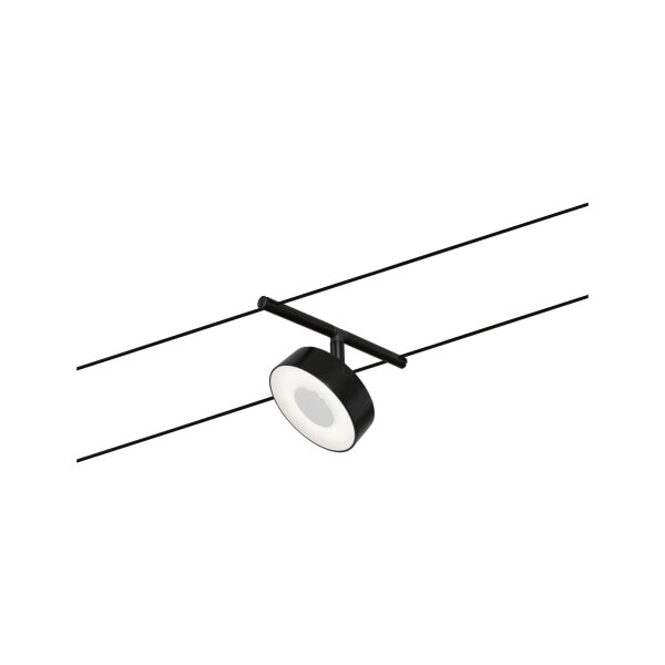 CorDuo LED Seilsystem Circle Einzelspot  180lm 5W 3000K  12V Schwarz matt
