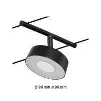 CorDuo LED Seilsystem Circle Einzelspot  180lm 5W 3000K  12V Schwarz matt