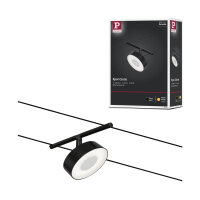 CorDuo LED Seilsystem Circle Einzelspot  180lm 5W 3000K  12V Schwarz matt