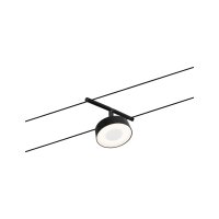 CorDuo LED Seilsystem Circle Einzelspot  180lm 5W 3000K  12V Schwarz matt