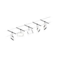CorDuo LED Seilsystem Frame Basisset  5x280lm 5x4,8W 3000K  230/12V Chrom matt, Chrom
