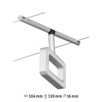 CorDuo LED Seilsystem Frame Einzelspot  280lm 4,8W 3000K  12V Chrom matt, Chrom