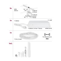 CorDuo LED Seilsystem Frame Basisset  5x280lm 5x4,8W 3000K  230/12V Weiß matt, Chrom