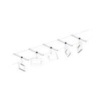 CorDuo LED Seilsystem Frame Basisset  5x280lm 5x4,8W 3000K  230/12V Weiß matt, Chrom